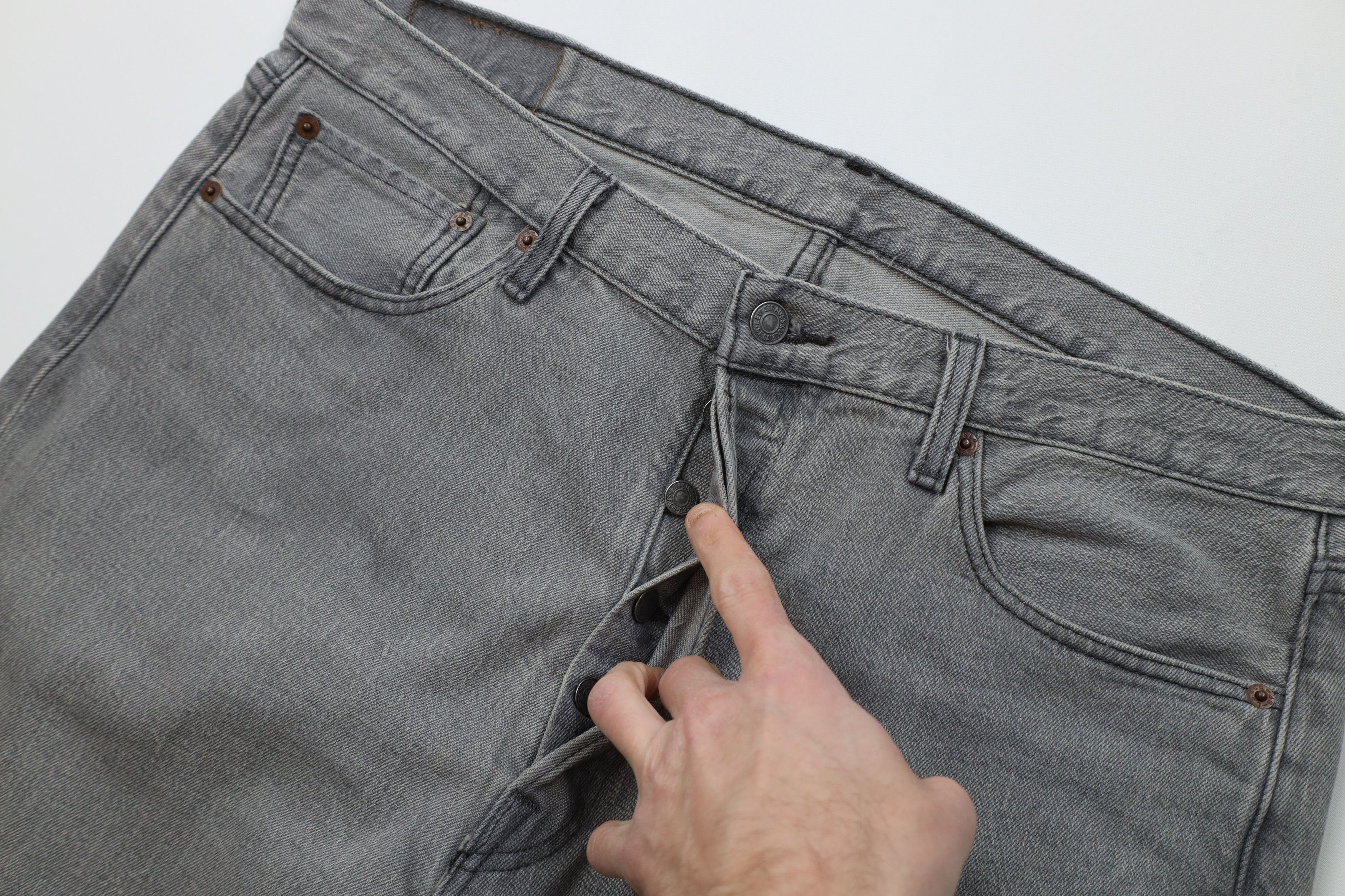 Levi's Vintage Y2K Levis 505xx Fly Regular Straight Leg Jeans Gray Size US 36 / EU 52 - 7 Thumbnail
