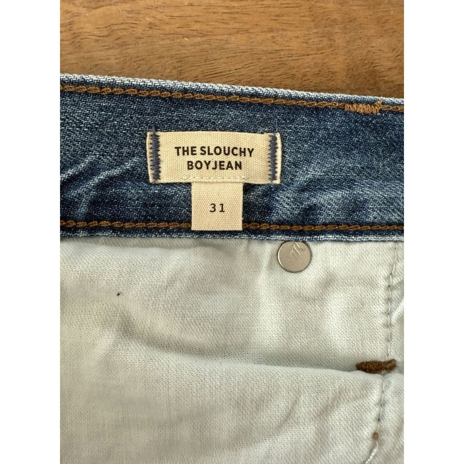 Madewell Madewell The Slouchy Boy Jeans Womens Jeans 37x29 Light Baggy Whiskered 90s Bohemian City Grunge Hip Hop Logo Retro Skater Mens Womens Girls Size 24" / US 00 / IT 34 - 4 Thumbnail