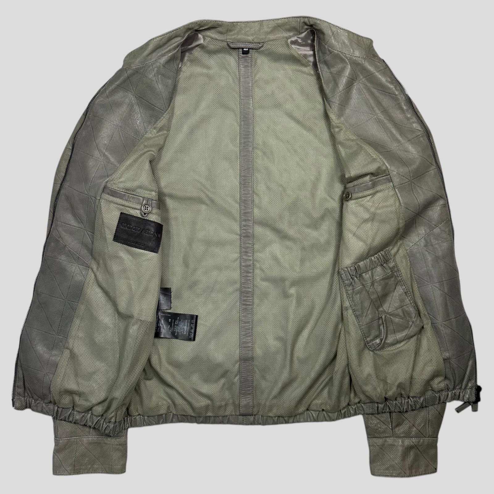 Armani Giorgio Armani 2010 Perforated Leather Bomber Jacket IT48 M Size US M / EU 48-50 / 2 - 6 Thumbnail