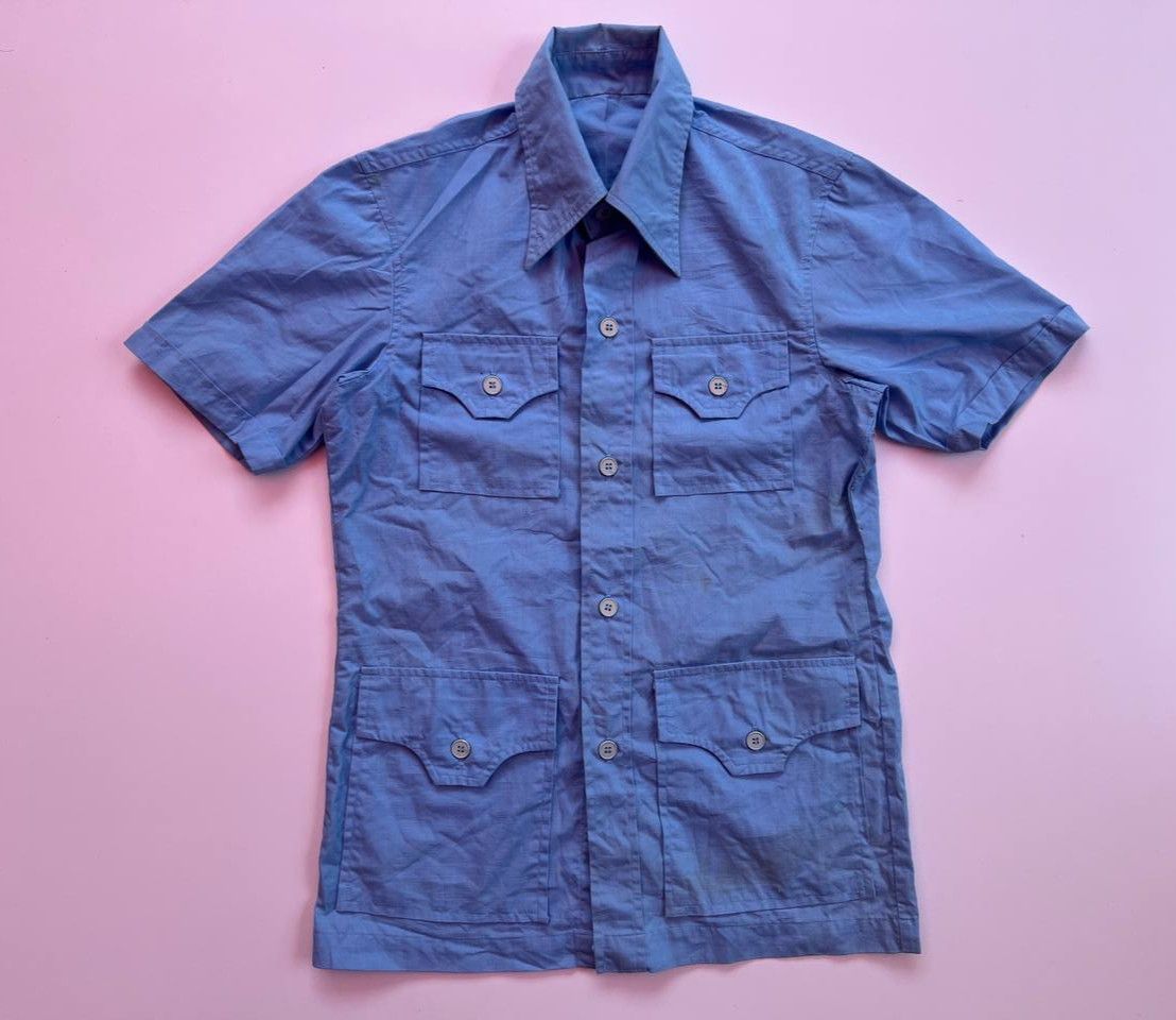 Vintage × Wrangler Vintage 70s Wrangler chambray worker shirt Size US S / EU 44-46 / 1 - 1 Thumbnail