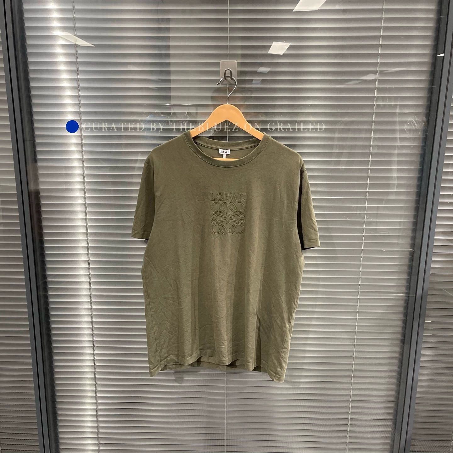 Loewe Khaki Green Embroidered Short Sleeve T-Shirt Size US M / EU 48-50 / 2 - 1 Thumbnail