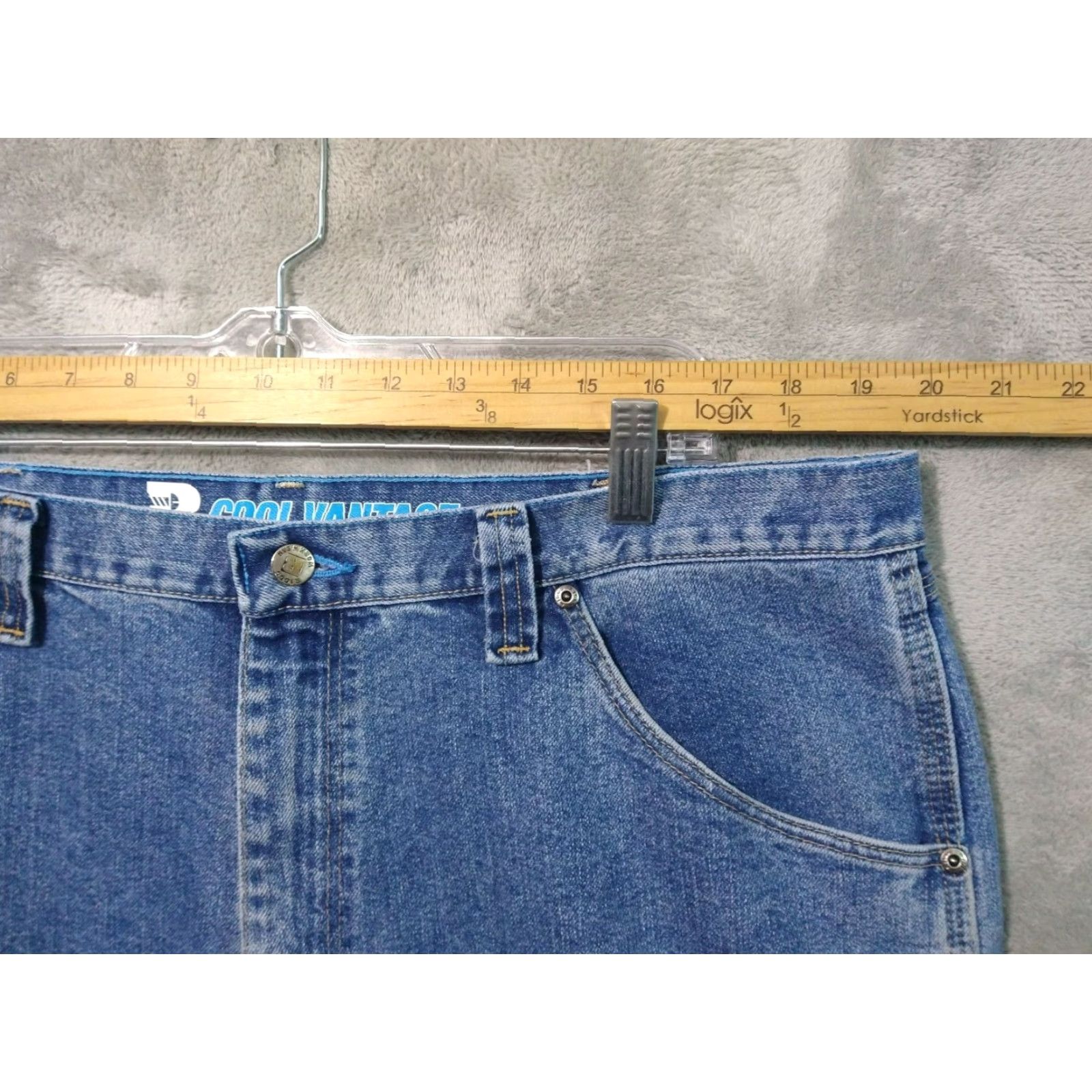 Wrangler Wrangler Jeans Mens Relaxed Fit 40x32 Blue Denim High Rise Riggs Workwear Cowboy 5-Pocket Logo Mens Size US 40 / EU 56 - 3 Thumbnail