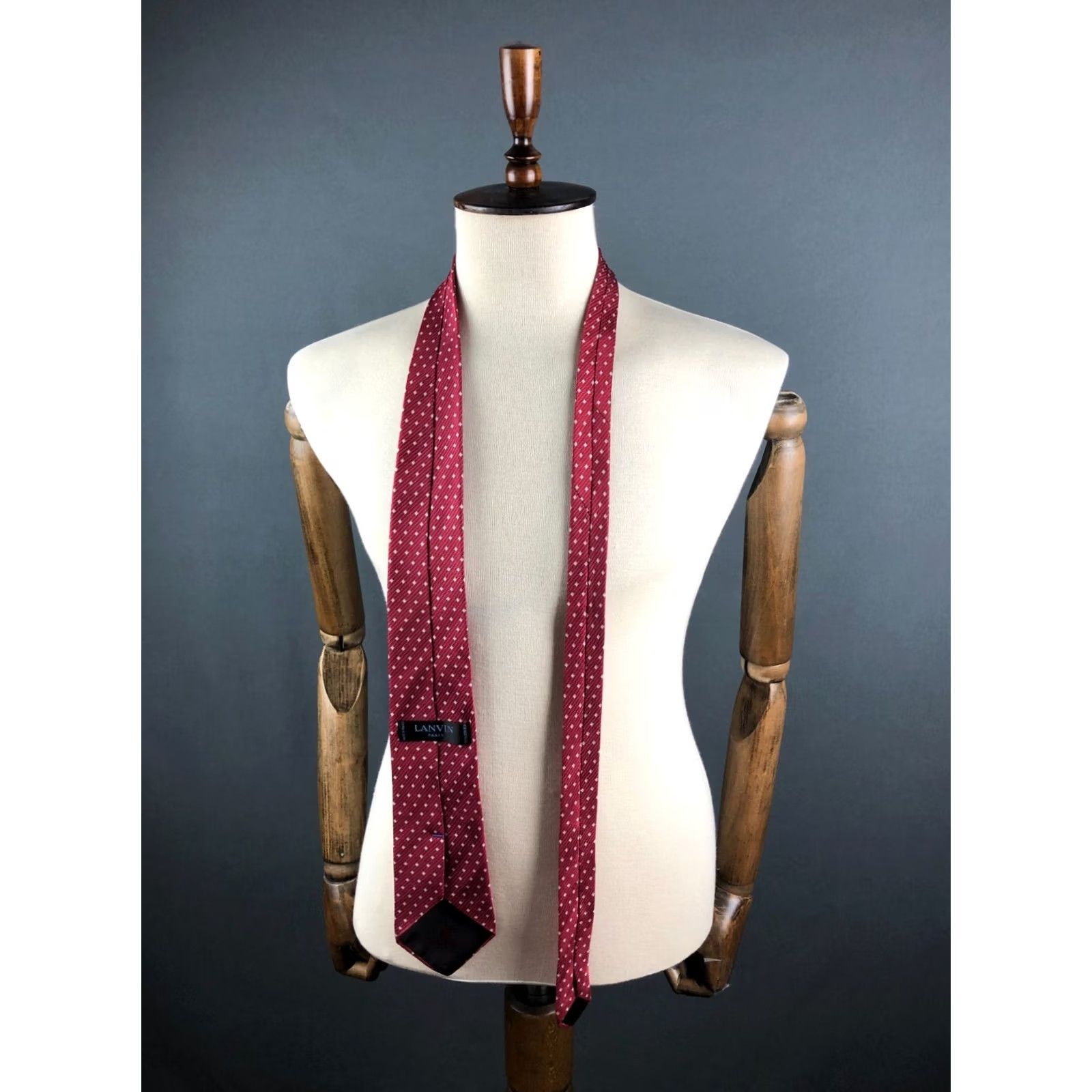 Lanvin Lanvin Classic Geometric Red Silk Tie Men's Size ONE SIZE - 2 Thumbnail