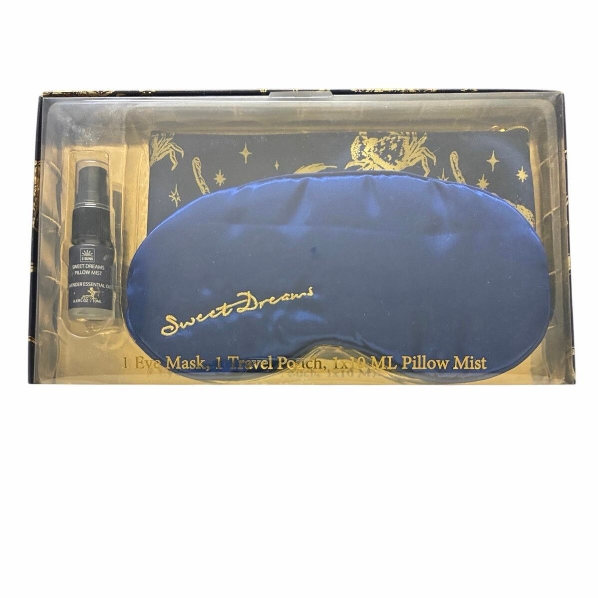 The Unbranded Brand Silk Eye Sleep Mask Bundle Travel Pouch Case And Calming Size ONE SIZE - 3 Thumbnail