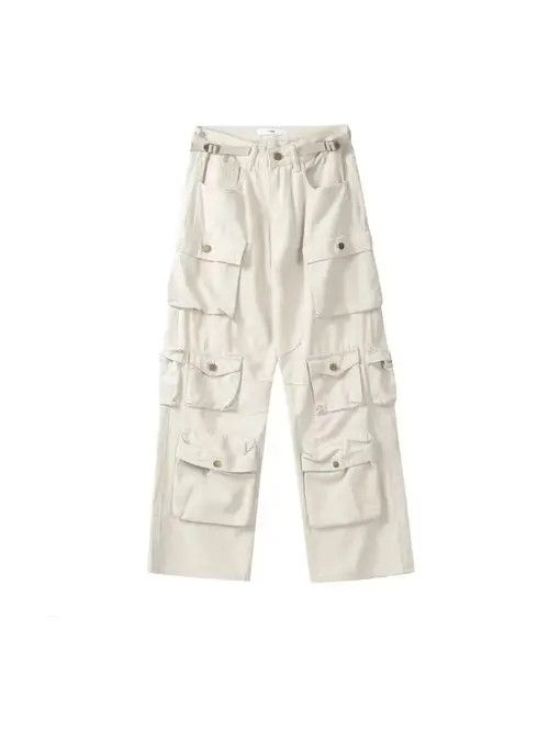 VIBE White casual and handsome multi-pocket cargo trousers Size US 30 / EU 46 - 6 Thumbnail