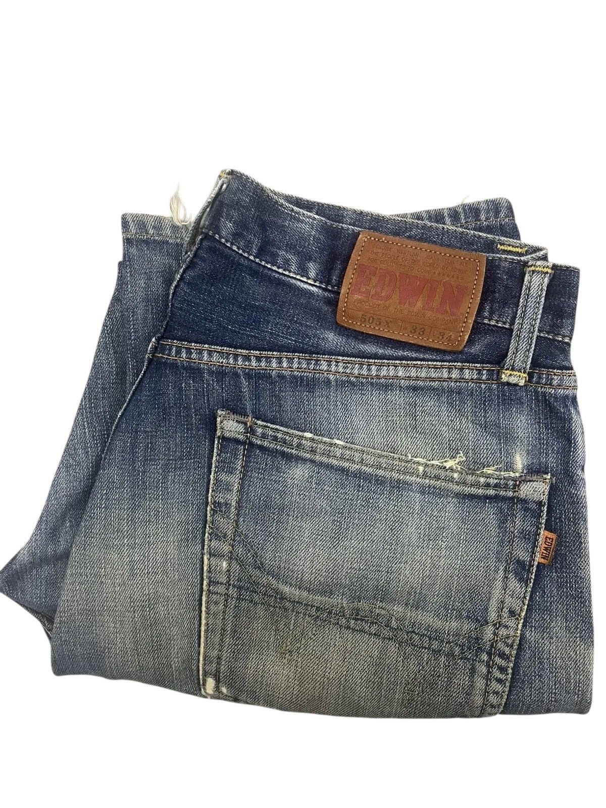 Edwin Vintage Edwin 505X Selvedge Jeans - Distressed Size US 33 - 20 Thumbnail
