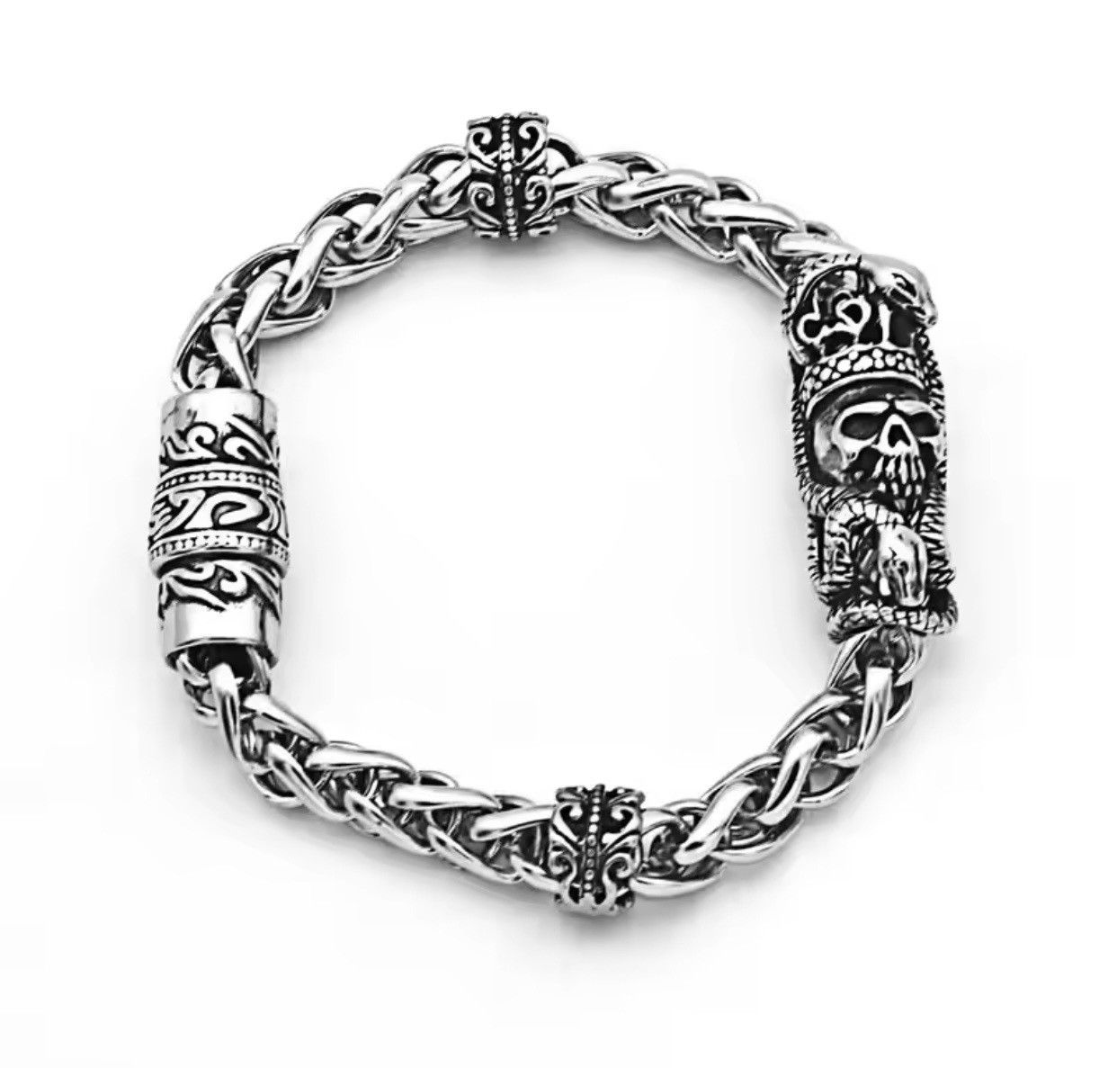 Jewelry × Vintage Retro King Skull Snake Bracelet Size ONE SIZE - 2 Thumbnail