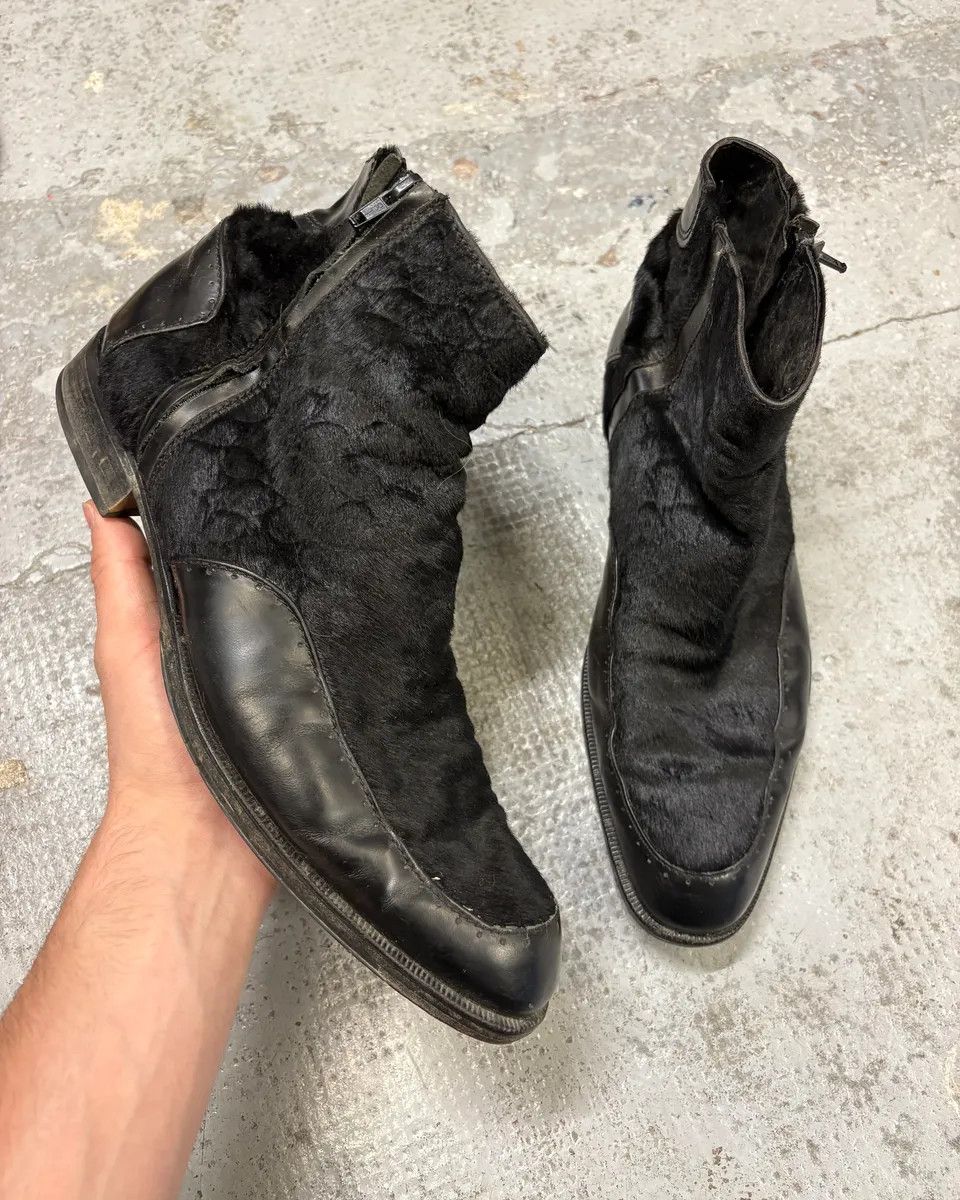 Emporio Armani AW2011 Emporio Armani Black Pony Hair Leather Boots Size US 9 / EU 42 - 1 Thumbnail