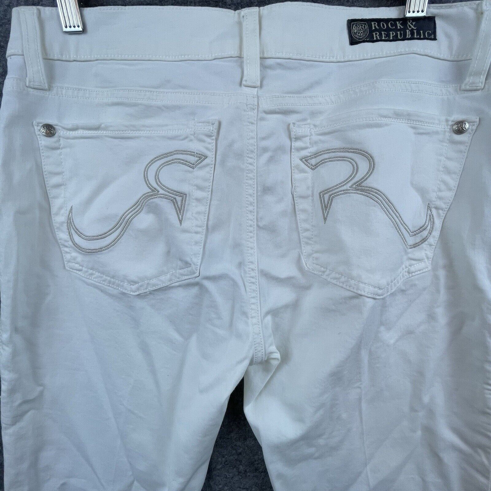Rock & Republic Rock & Republic Jeans Womens 30 White 5 Pocket Skinny Posey Size 30" / US 8 / IT 44 - 3 Thumbnail