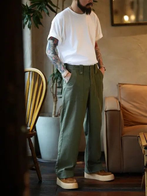 Japanese Brand × Vintage Vintage Wide leg casual pants Size US 33 - 3 Thumbnail