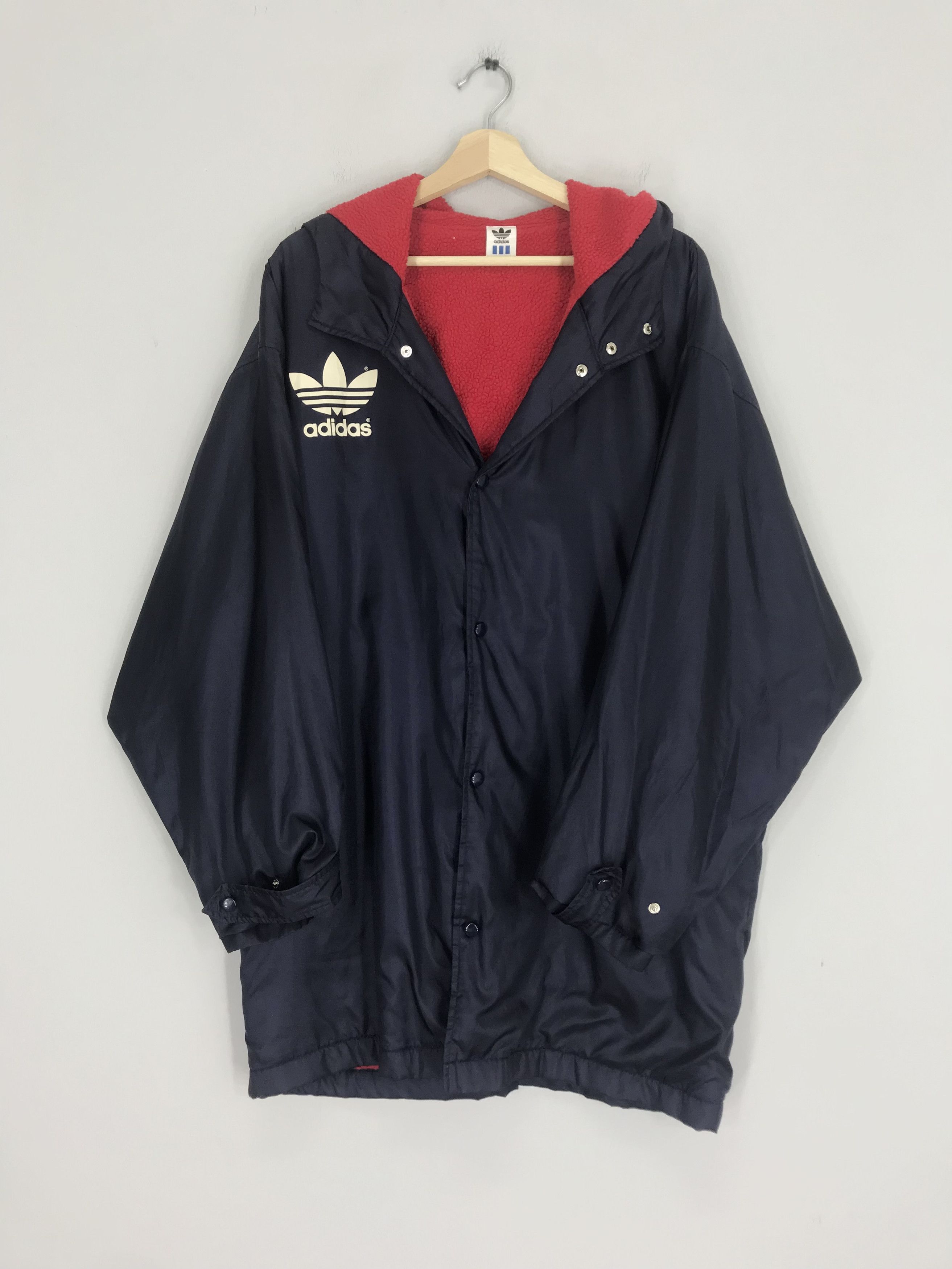 Adidas Vintage Adidas Trefoil Sherpa Long Jacket Hoodie Size US L / EU 52-54 / 3 - 2 Thumbnail