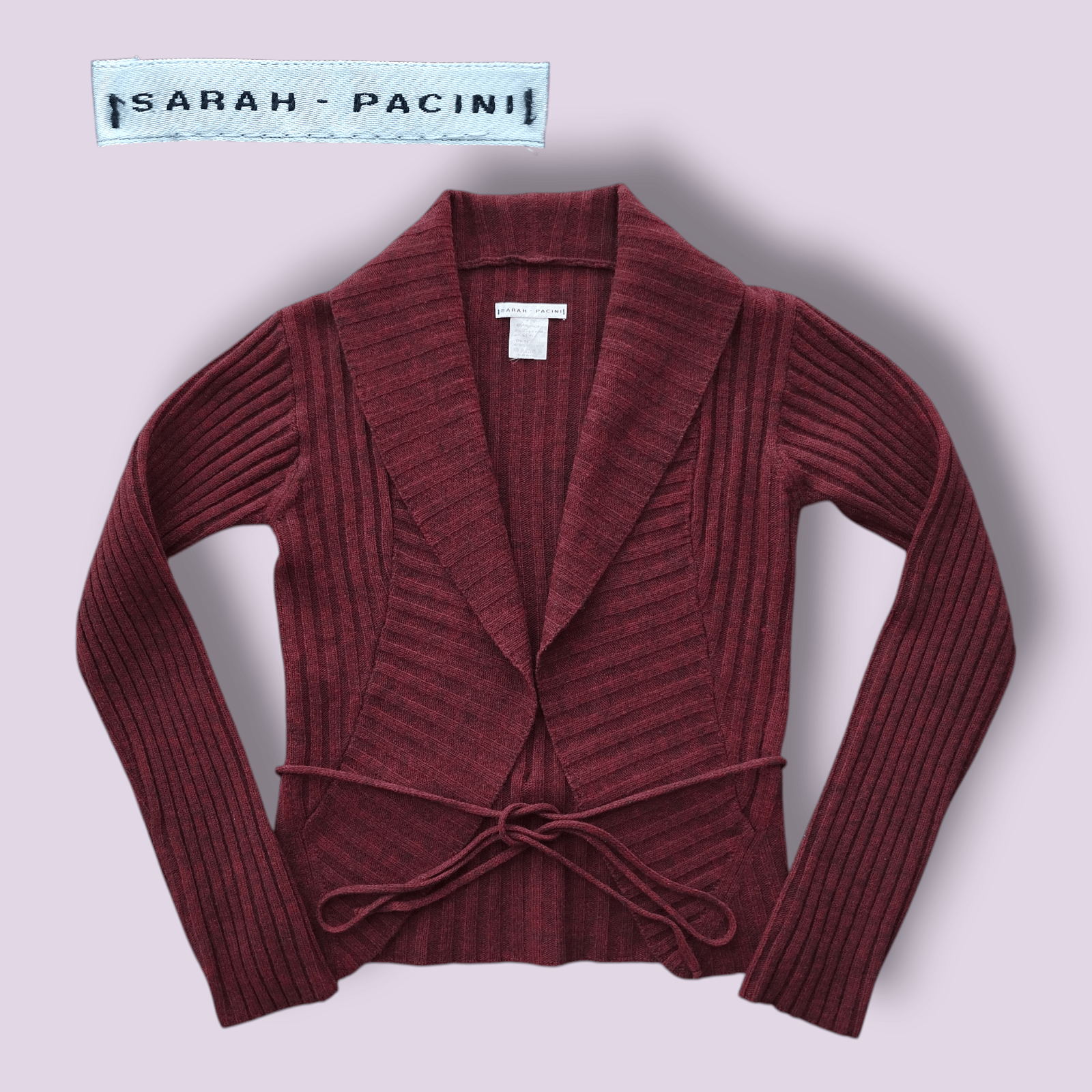 Sarah Pacini Cardigan Wrap Belted Knit Wool Blend One Size Size ONE SIZE - 1 Thumbnail