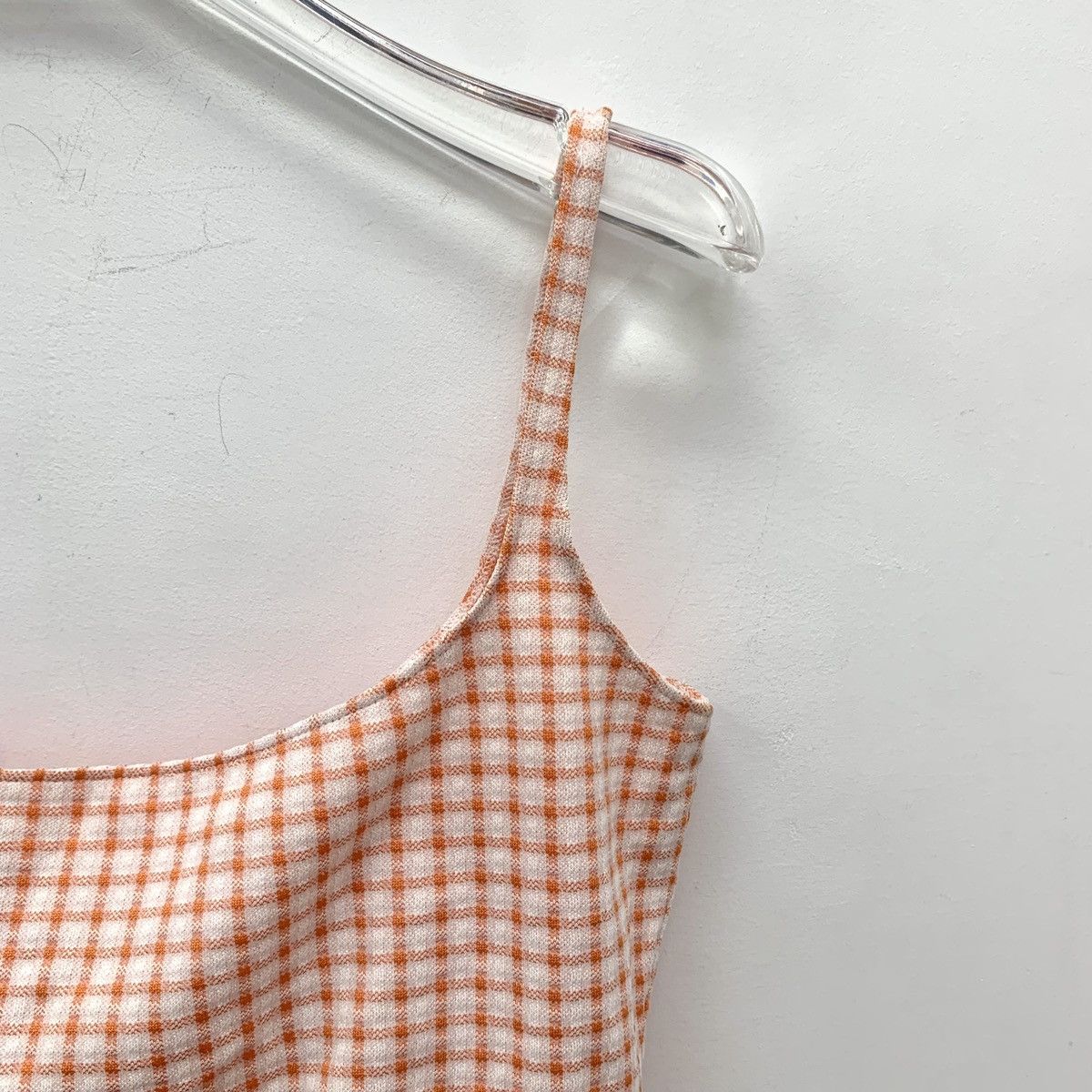 Miu Miu Miu Miu Orange Lace Trim Plaid Cami Tank Top K26WX Size M / US 6-8 / IT 42-44 - 3 Thumbnail