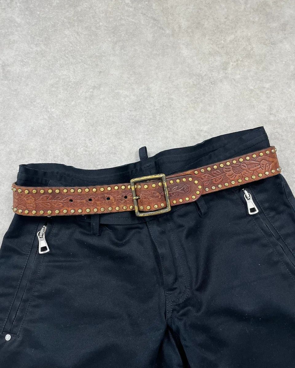 Polo Ralph Lauren 2000s Ralph Lauren Brown Leather Studded Belt Size ONE SIZE - 1 Thumbnail