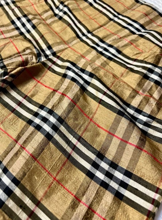 Other Vintage Karen Warren Raw Silk Gold Plaid Check Pants Size 6 Size 28" / US 6 / IT 42 - 4 Thumbnail