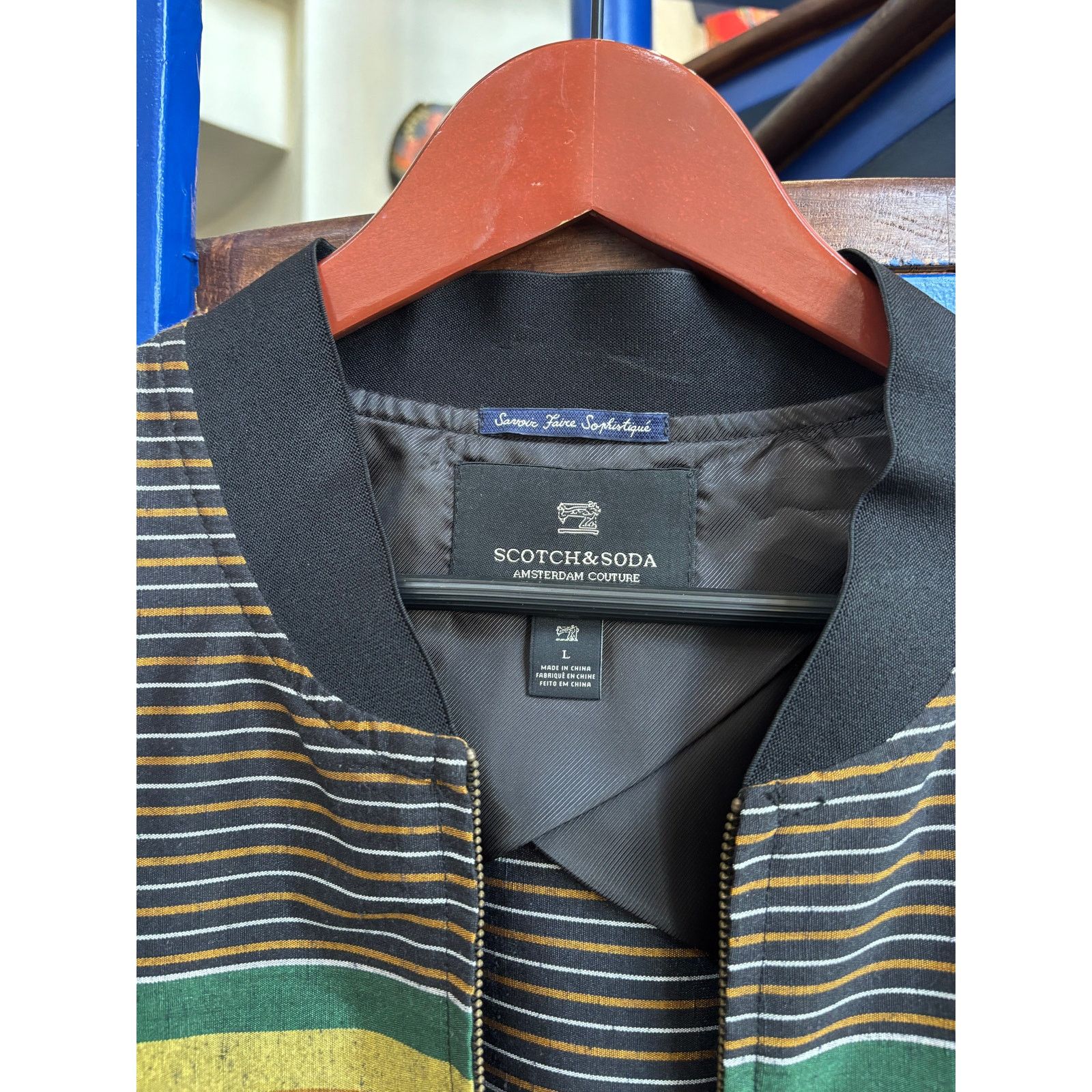 Scotch & Soda Scotch & Soda Multicolor Striped Bomber Jacket Size L Size US L / EU 52-54 / 3 - 3 Thumbnail