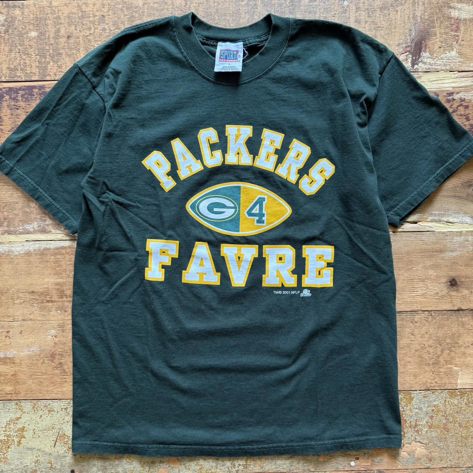 Vintage Vintage 90s NFL Green Bay Packers Brett Favre T-Shirt Large Size ONE SIZE - 1 Thumbnail