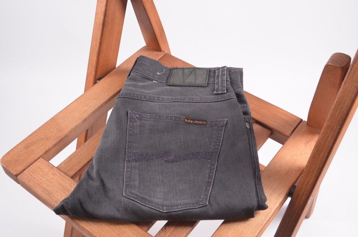 Nudie Jeans Nudie Jeans Grim Tim Broken Black Denim Pants Size US 31 - 1 Thumbnail