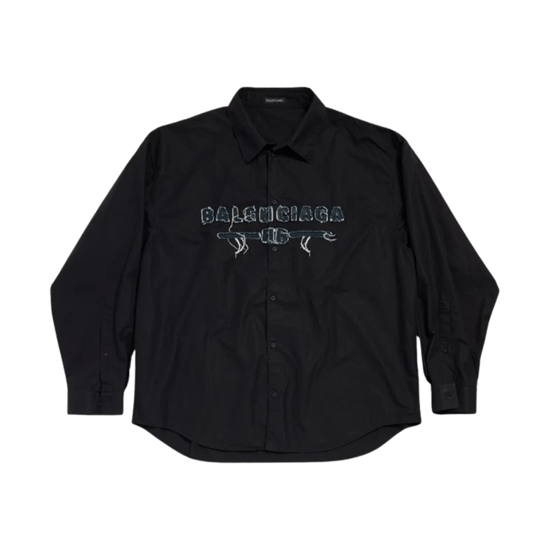 Balenciaga o1s1wg110226 Minimal Shirt Oversized in Black Size US M / EU 48-50 / 2 - 2 Thumbnail