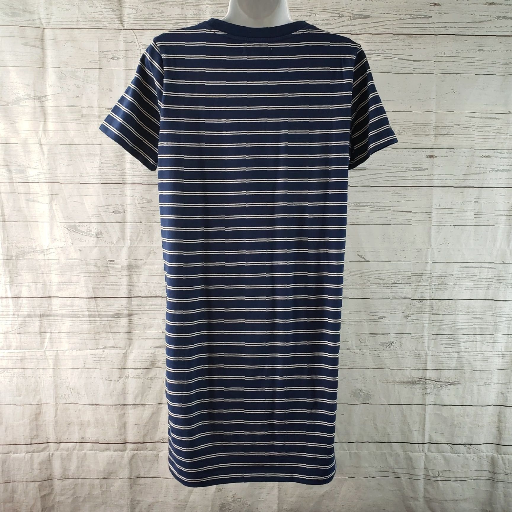 Madewell Madewell Womens Tee Dress in Epperson Stripe Sz Small Blue Short Sleeve Cotton Dress Size 28" / US 6 / IT 42 - 4 Thumbnail