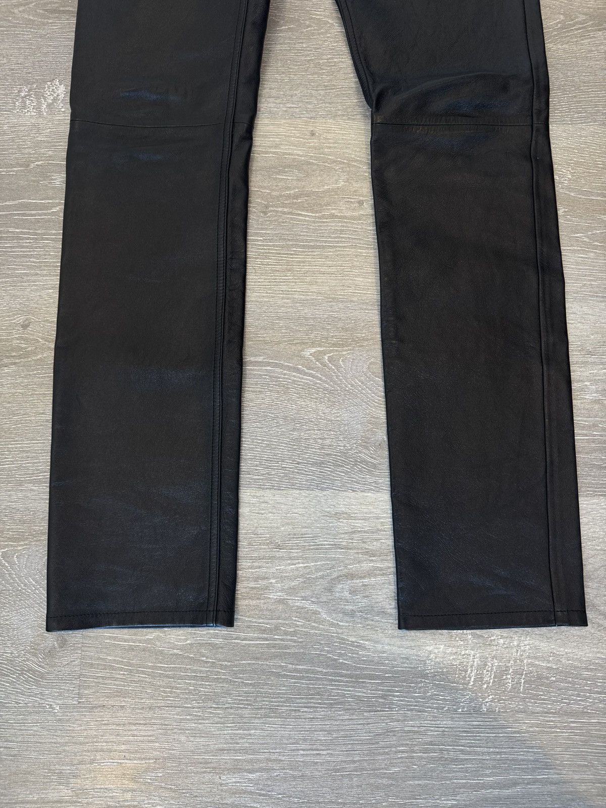 Celine Celine Black Lamb Leather Lou Straight Leg Pants Size US 29 - 5 Thumbnail