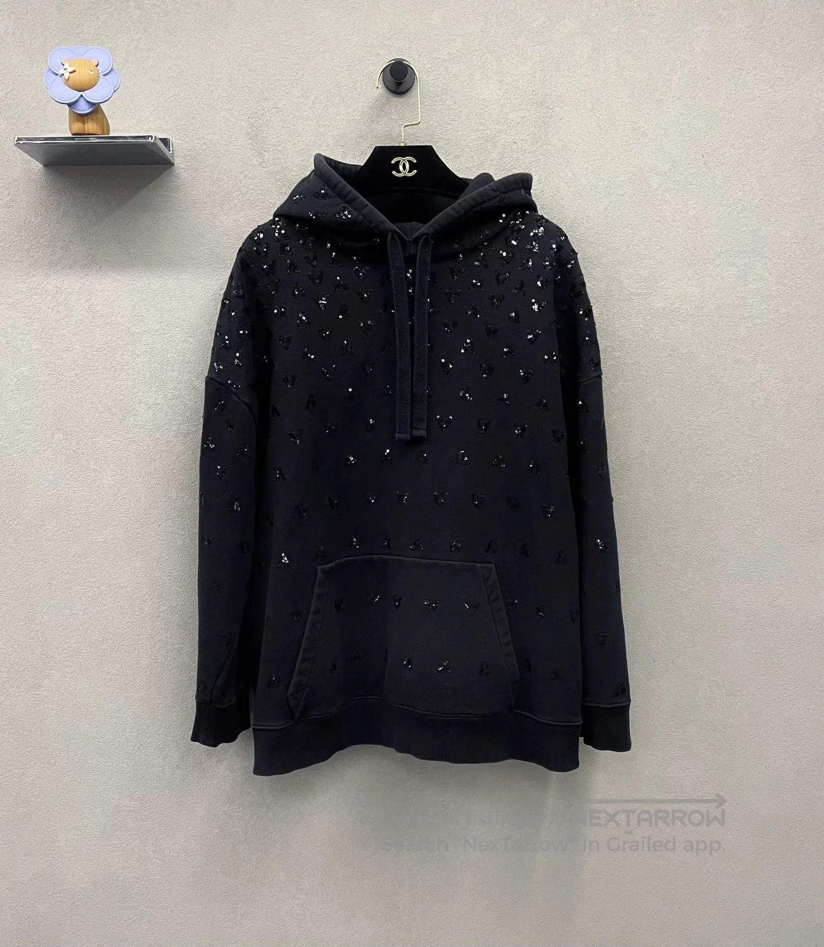 Valentino Valentino Black Sequin Embroidered Hoodie. Size XS / US 0-2 / IT 36-38 - 1 Thumbnail