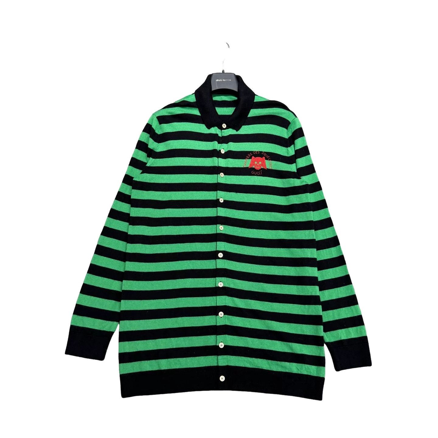 Gucci Gucci Skull Embroidered Striped Knit Shirt Size S Size US S / EU 44-46 / 1 - 1 Thumbnail