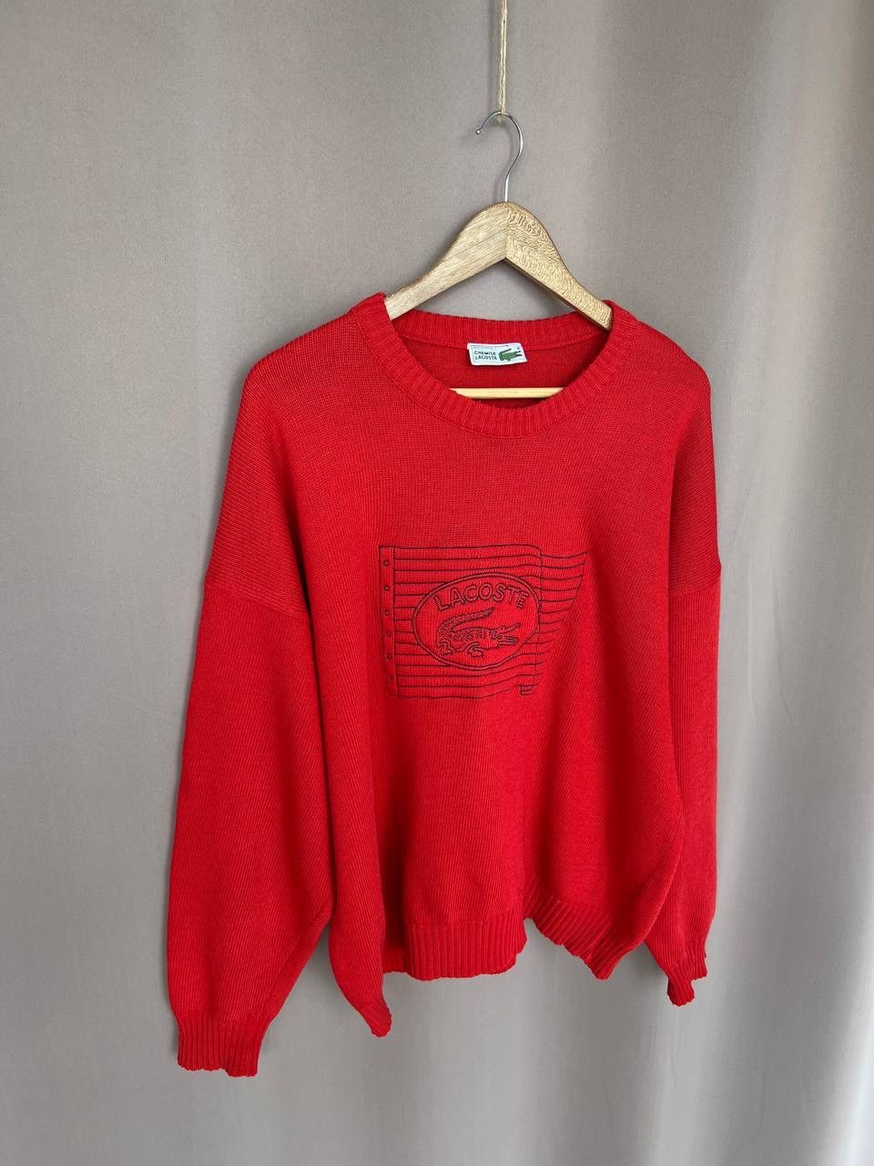 Lacoste Lacoste Chemise Big Logo Wool Knit Sweater Mens Size 7 L/XL Size US L / EU 52-54 / 3 - 5 Thumbnail