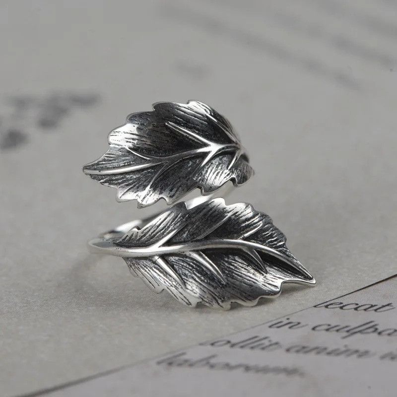 Jewelry × Vintage Retro Big Leaf Ring Size ONE SIZE - 3 Thumbnail