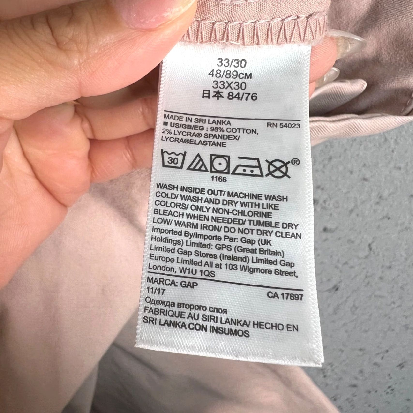Gap Gap Mens Slim Fit Chinos 33 x 30 Light Pink Cotton Pants Size US 31 - 5 Thumbnail