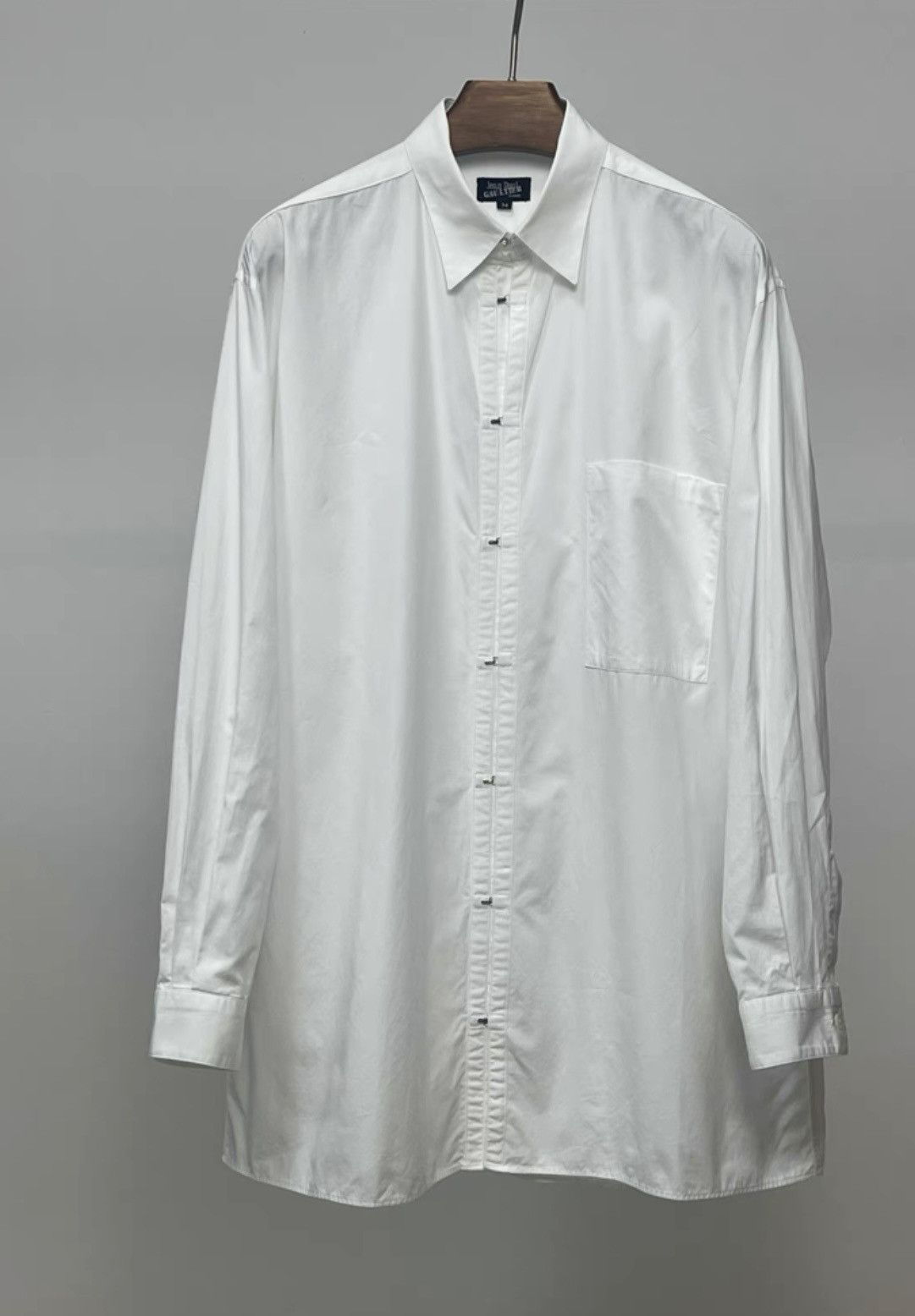 Jean Paul Gaultier Jean Paul GAULTIER HOMME｜U-shaped button-down white shirt Size US M / EU 48-50 / 2 - 1 Thumbnail