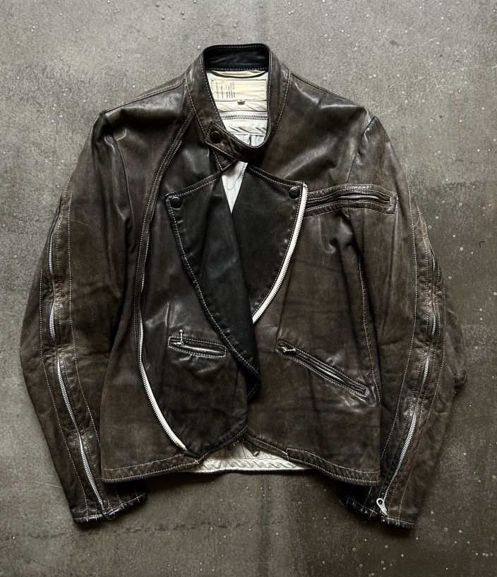 Nozomi Ishiguro NOZOMI ISHIGURO 2015 AW Asymmetrical Zip Leather Jacket Size US S / EU 44-46 / 1 - 2 Thumbnail