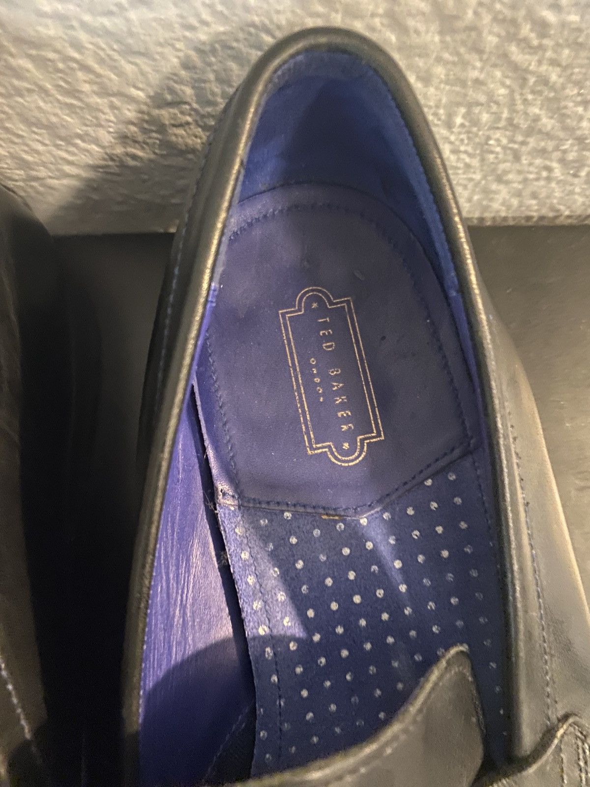 Ted Baker Ted Baker Blue Leather Men’s Dress Shoes Slip-On Size US 12 Size US 12 / EU 45 - 4 Thumbnail