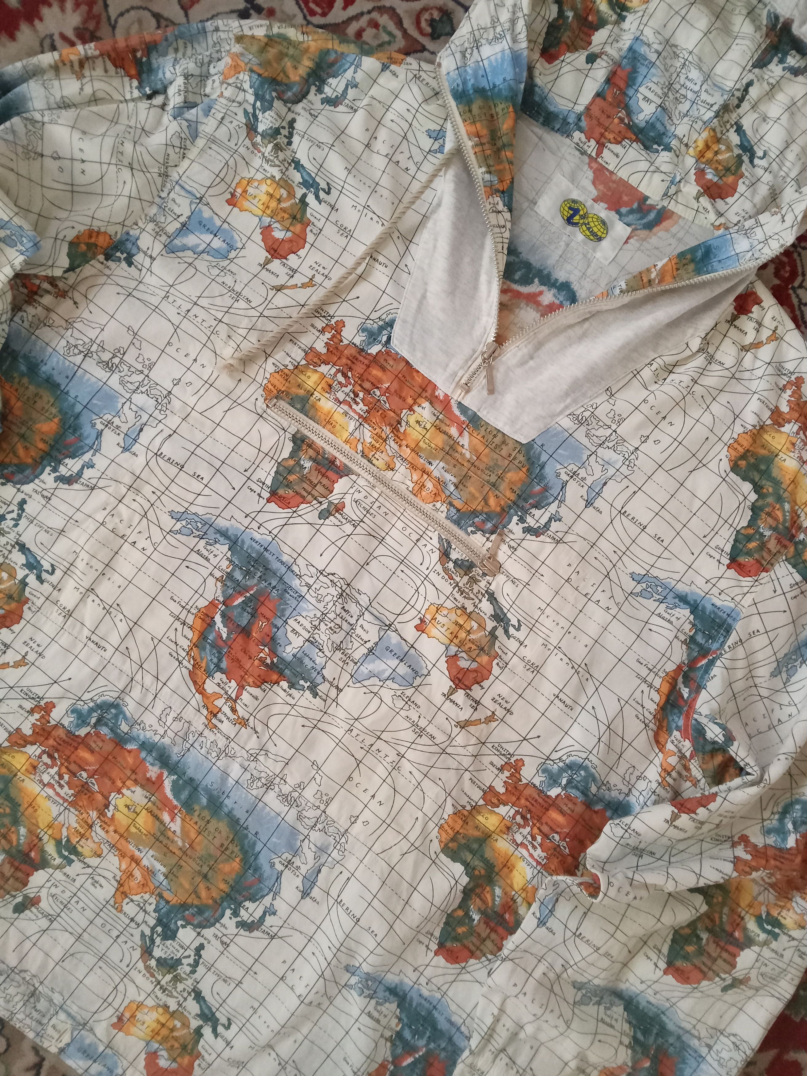 Japanese Brand Z of Zampa Rare World Maps Design Anorak Jacket Size US M / EU 48-50 / 2 - 8 Thumbnail
