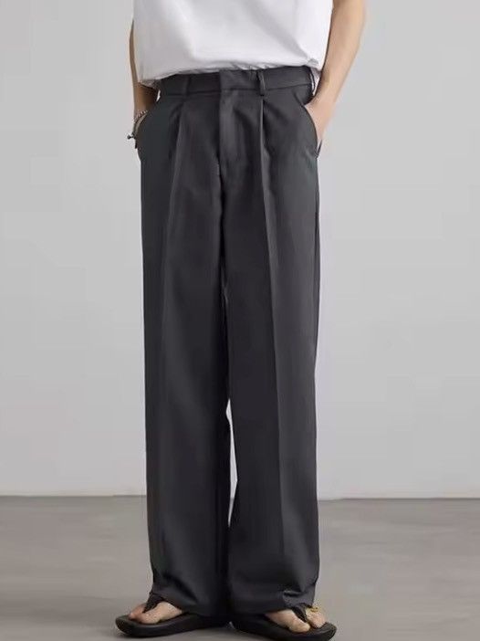 Vintage High Waist Straight Wide Leg Pleated Pants / Trousers Size US 31 - 1 Thumbnail