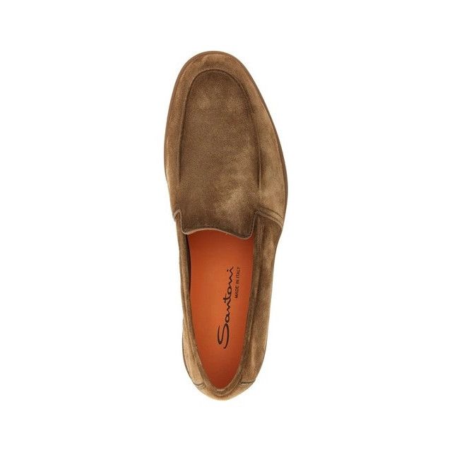 SANTONI Malibu Brown Suede Loafers New & Authentic (Men's si