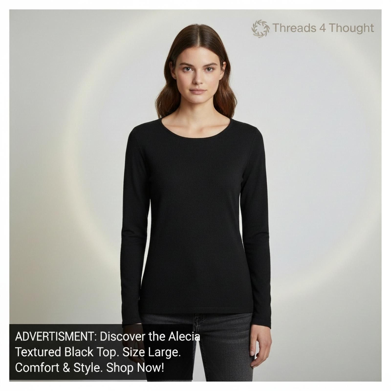 Threads 4 Thought Alecia Textured Black Knit Top Size Large Size L / US 10 / IT 46 - 1 Thumbnail