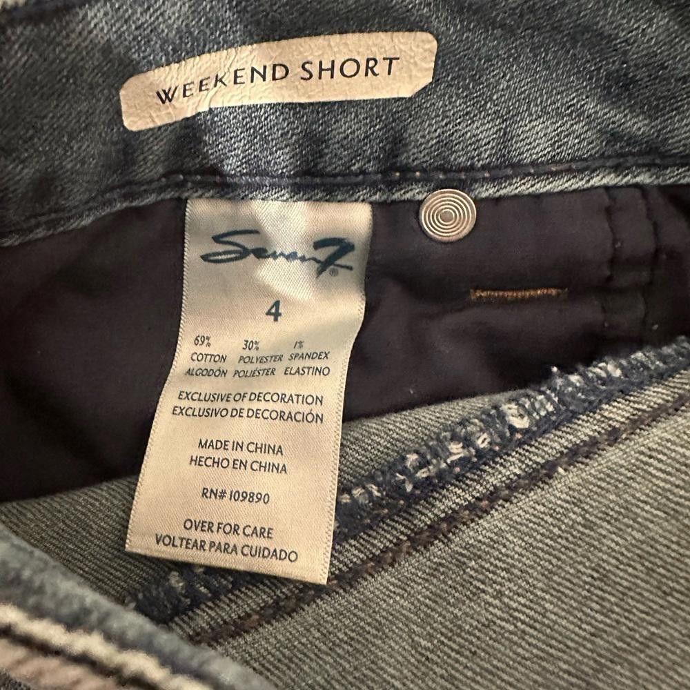 Seven 7 Seven7 Denim Weekend Short Frayed Medium Wash Jean Shorts 4 Grailed
