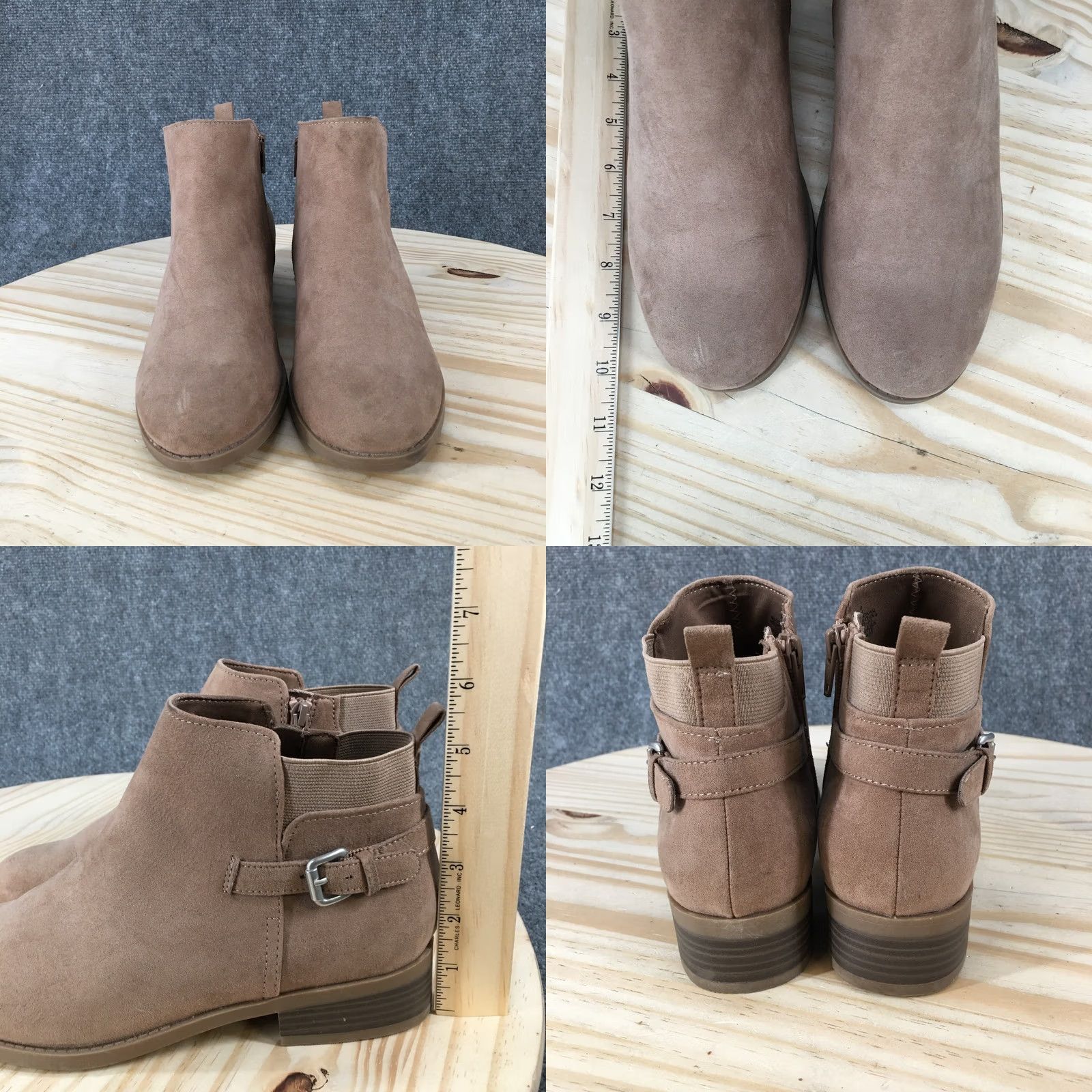 Old Navy Old Navy Boots Womens 8 Casual Side Zip Ankle Bootie Brown Fabric Low Heels Size US 8 / IT 38 - 8 Thumbnail