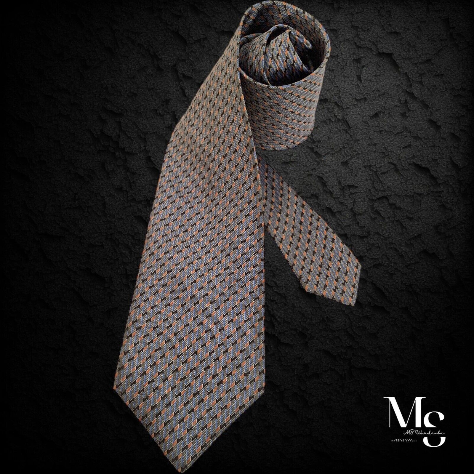 Brioni BRIONI XL Green Geometric Silk Tie Hand Made In Italy W: 3.5 Size ONE SIZE - 2 Thumbnail