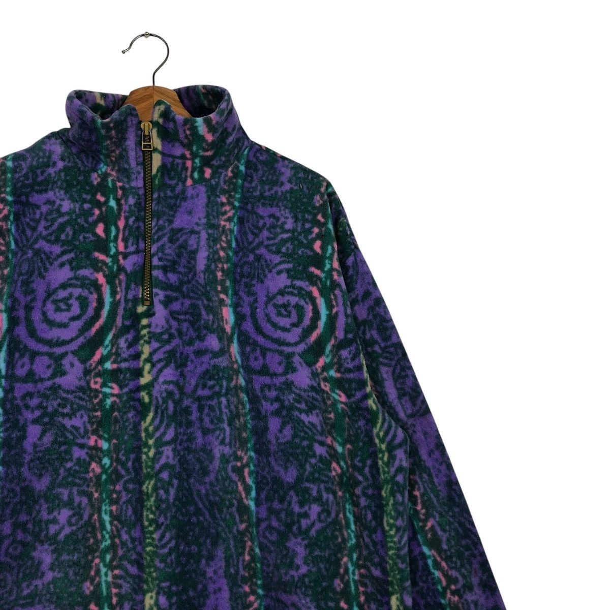 Japanese Brand 🔥VINTAGE HALF ZIPPER FLEECE JACKET NAVAJO RESEEDA Size US L / EU 52-54 / 3 - 8 Thumbnail