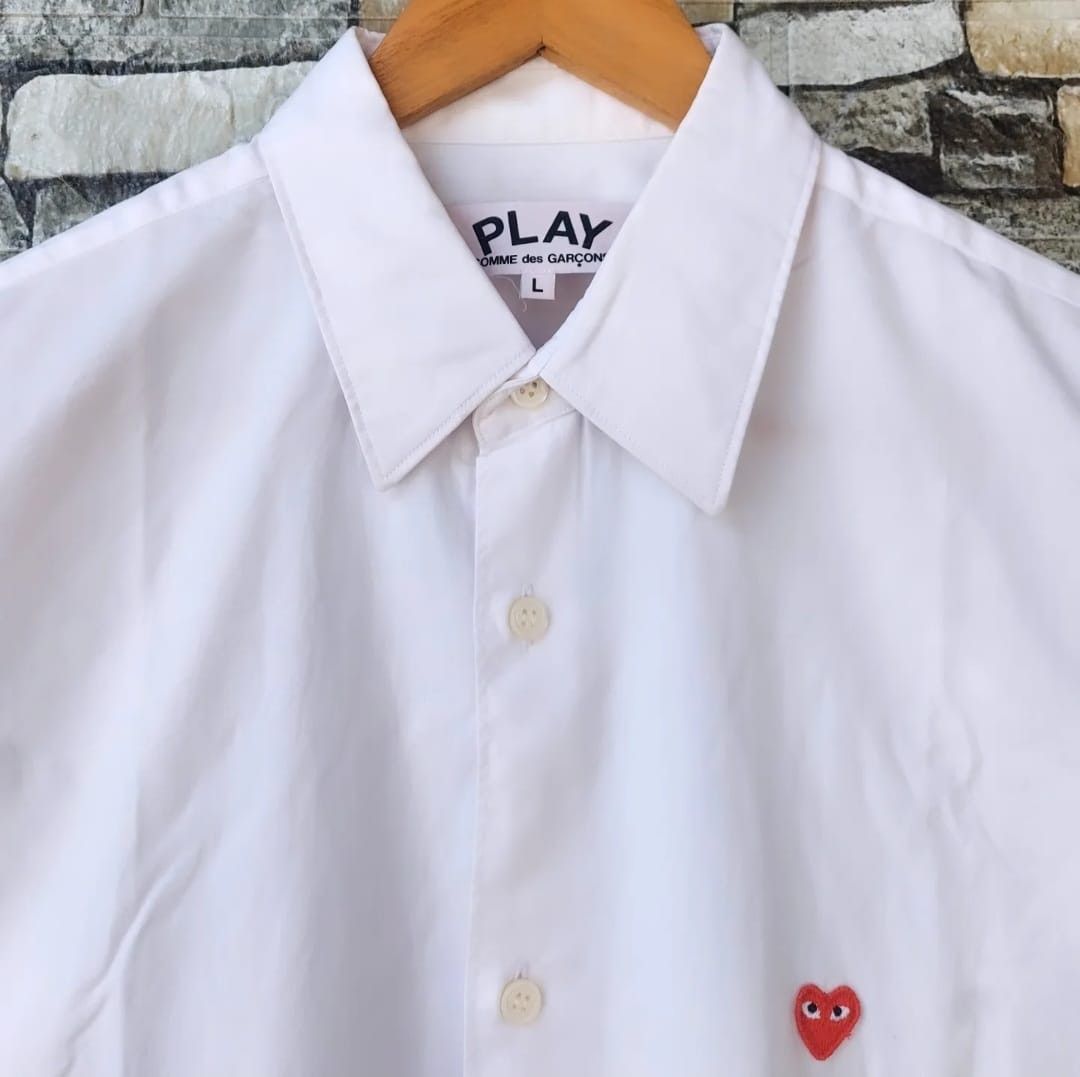 Comme des Garcons PLAY PLAY Comme des Garcons Mini Red Heart Shirt White Size US L / EU 52-54 / 3 - 4 Thumbnail