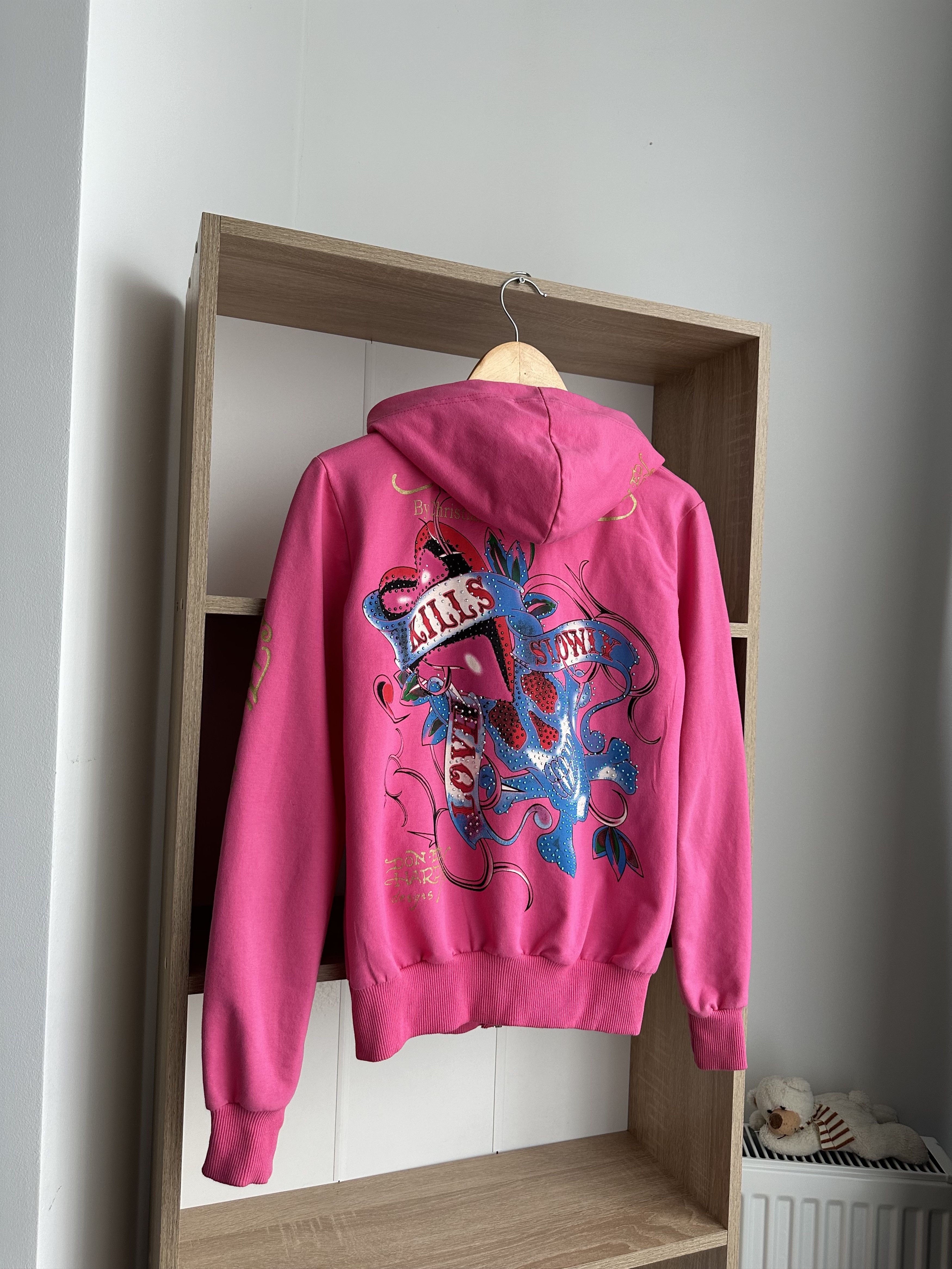 Pink ed hardy hoodie hotsell