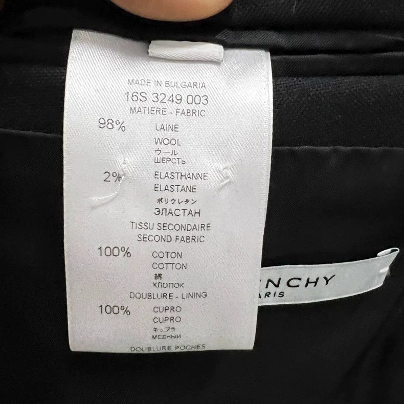 Givenchy Givenchy Black Notched Lapel Suit Vest Size US XL / EU 56 / 4 - 4 Thumbnail