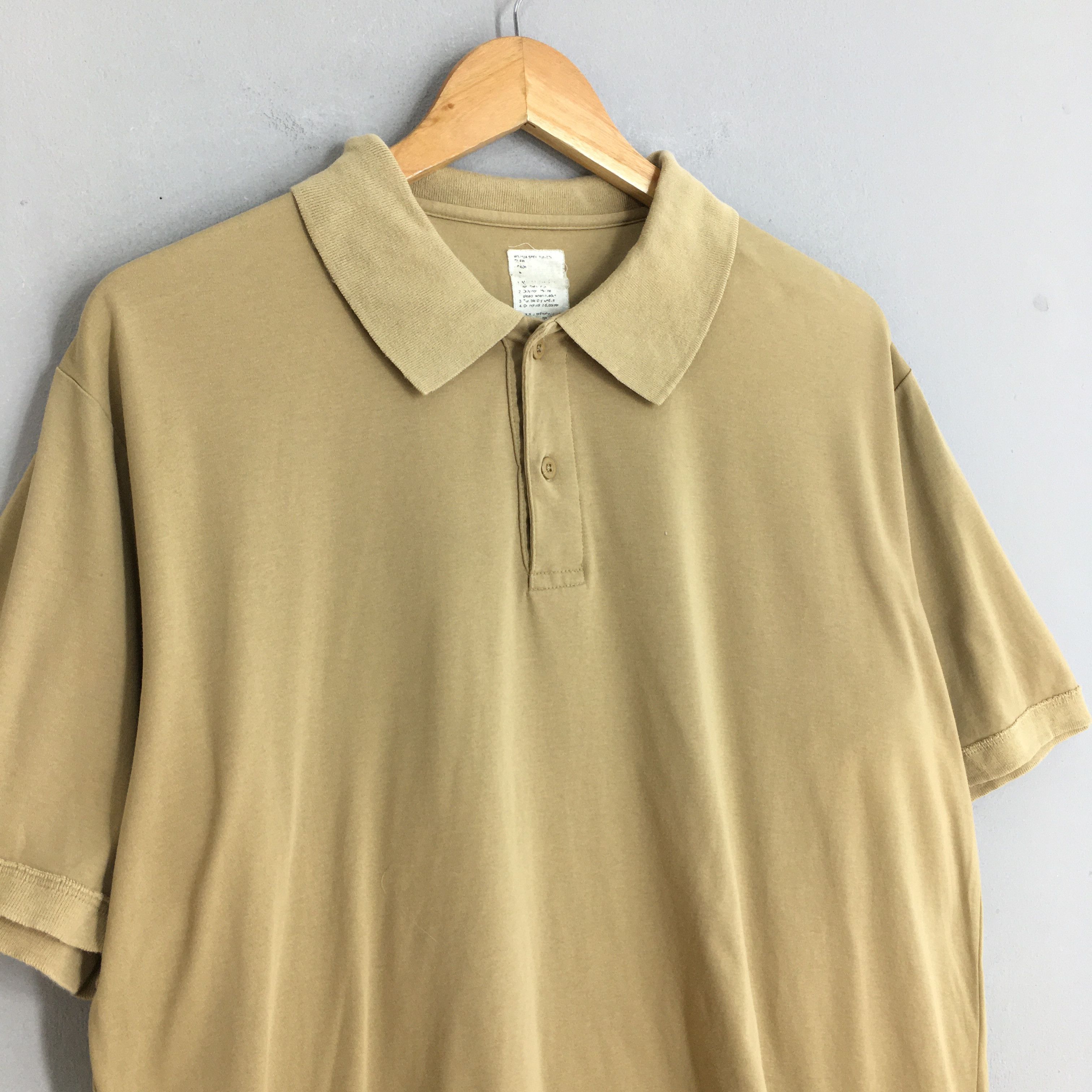 Wtaps Vintage Wtaps Japan Plain Khaki Polos Shirt Large Size US L / EU 52-54 / 3 - 4 Thumbnail