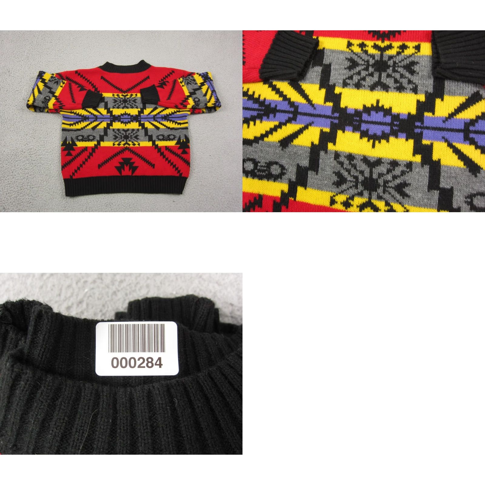 Vintage Vintage Aztec Sweater Mens Small Red Black Reversible 90s Geometric Knit Pullover Crew Neck S- Regular Mens Size US S / EU 44-46 / 1 - 8 Thumbnail