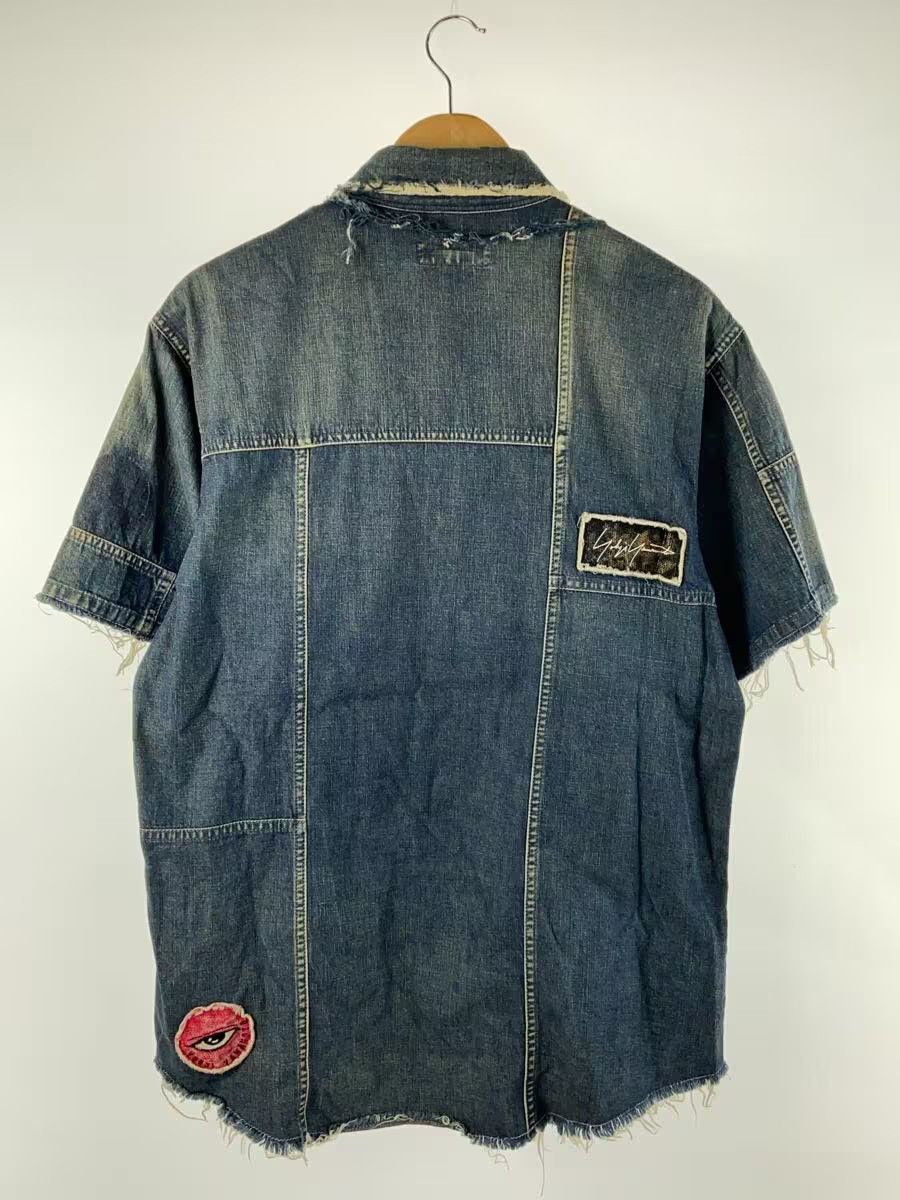 Yohji Yamamoto Reconstructed Patchwork Denim Short Sleeve Button Shirt Size US L / EU 52-54 / 3 - 2 Thumbnail