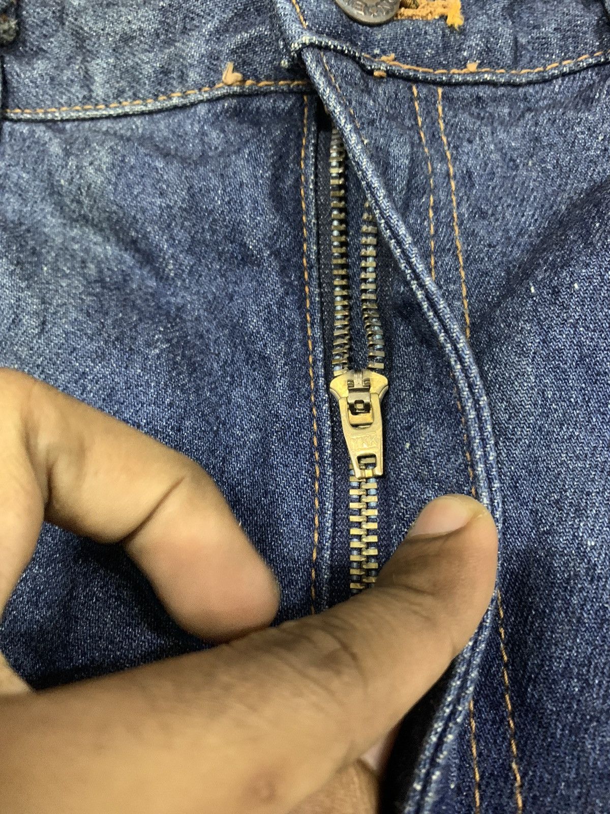 If Six Was Nine 90s BISON DOUBLE COLOUR FLARE JEANS Size US 32 / EU 48 - 9 Thumbnail
