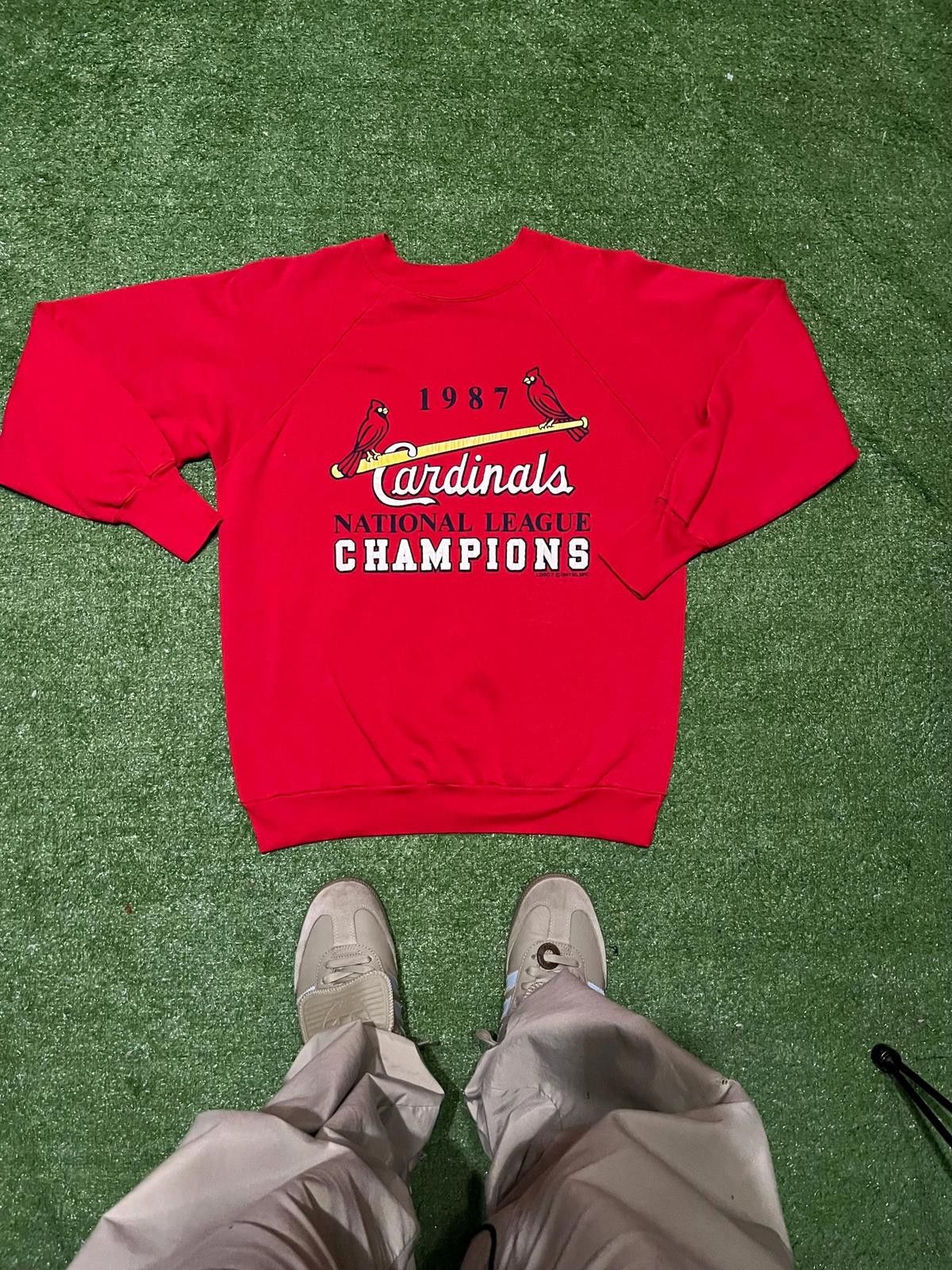 Logo 7 1987 Cardinals National League Champions Red Sweatshirt Size US L / EU 52-54 / 3 - 1 Thumbnail