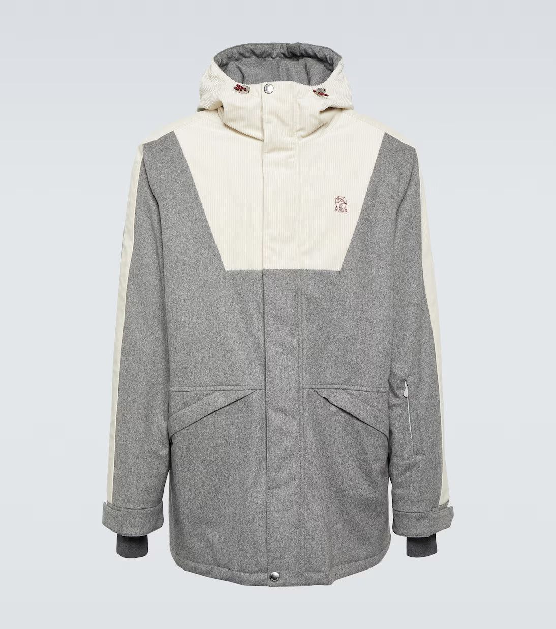 Brunello Cucinelli 0924 Padded Jacket in Light Grey Size US XXL / EU 58 / 5 - 1 Thumbnail